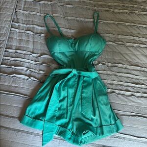 Guess Green Satin Chemise with Adjustable Straps